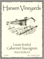 Hansen Vineyard and Winery Cabernet Sauvignon 2012 Front Label