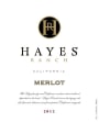 Hayes Ranch Merlot 2012 Front Label
