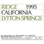 Ridge Lytton Springs Red Blend 1995 Front Label