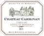 Chateau Carignan Cadillac Cotes de Bordeaux Red 2012 Front Label