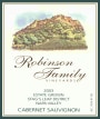 Robinson Family Vineyards Cabernet Sauvignon 2003 Front Label