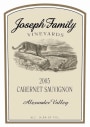 Joseph Family Vineyards Cabernet Sauvignon 2005 Front Label