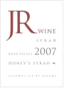 JR Wine Honey's Syrah 2007 Front Label