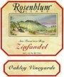 Rosenblum Cellars Oakley Vineyards Zinfandel 1999 Front Label