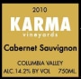 Karma Vineyards Cabernet Sauvignon 2009 Front Label