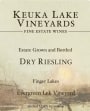 Keuka Lake Vineyards Evergreen Lek Vineyard Dry Riesling 2014 Front Label