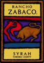 Rancho Zabaco Syrah 1998 Front Label