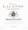 Yvon Mau Saint-Julien Chateau Lalande Les Moulins 2006 Front Label