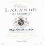 Yvon Mau Saint-Julien Chateau Lalande Les Moulins 2007 Front Label