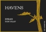 Havens Syrah 2001 Front Label