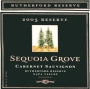Sequoia Grove Reserve Cabernet Sauvignon 2003 Front Label