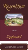 Rosenblum Cellars Contra Costa County Zinfandel 2006 Front Label