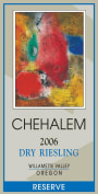 Chehalem Reserve Dry Riesling 2006 Front Label