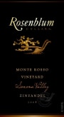 Rosenblum Cellars Monte Rosso Zinfandel 2008 Front Label