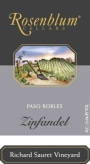 Rosenblum Cellars Richard Sauret Vineyard Zinfandel 2010 Front Label