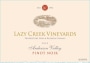 Lazy Creek Vineyards Pinot Noir 2010 Front Label