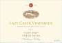 Lazy Creek Vineyards Lazy Day Pinot Noir 2012 Front Label