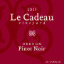 Le Cadeau Vineyard Red Label Pinot Noir 2013 Front Label