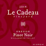 Le Cadeau Vineyard Red Label Pinot Noir 2014 Front Label