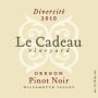 Le Cadeau Vineyard Diversite Pinot Noir 2010 Front Label