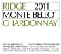 Ridge Monte Bello Chardonnay 2011 Front Label
