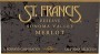 St. Francis Reserve Merlot 1998 Front Label