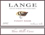 Lange Winery Three Hills Cuvee Pinot Noir 2012 Front Label