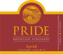 Pride Mountain Vineyards Syrah 2012 Front Label