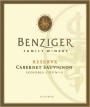 Benziger Reserve Cabernet Sauvignon 2012 Front Label