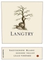 Langtry Estate Lillie Sauvignon Blanc 2012 Front Label