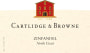 Cartlidge & Browne Zinfandel 2012 Front Label