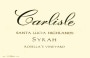Carlisle Santa Lucia Highlands Rosella's Vineyard Syrah 2009 Front Label