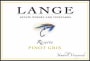 Lange Winery Reserve Pinot Gris 2013 Front Label