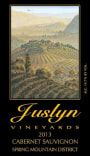 Juslyn Spring Mountain Cabernet Sauvignon 2013 Front Label