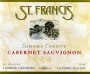St. Francis Sonoma County Cabernet Sauvignon 1996 Front Label