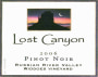 Lost Canyon Winery Widdoes Vineyard Pinot Noir 2006 Front Label