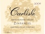 Carlisle Martinelli Road Vineyard Zinfandel 2009 Front Label