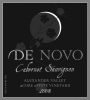 De Novo Wines aCure eSTATE Vineyard Cabernet Sauvignon 2008  Front Label