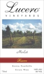 Lucero Vineyards Reserve Merlot 2008 Front Label