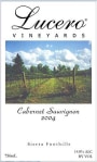 Lucero Vineyards Cabernet Sauvignon 2004 Front Label