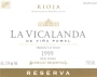 La Vicalanda Rioja Reserva Tempranillo 1999 Front Label