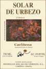 Solar de Urbezo Crianza 2000 Front Label
