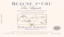 Domaine Parigot Beaune Les Aigrots Premier Cru 2000 Front Label