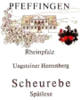 Pfeffingen Ungsteiner Herrenberg Spatlese Scheurebe 2001 Front Label