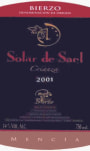 Arturo Garcia Bierzo Solar de Sael Crianza 2001 Front Label