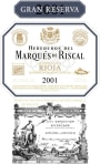 Marques de Riscal Rioja Gran Reserva 2001 Front Label