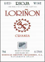 * Rioja Lorinon Crianza 2002 Front Label