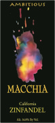 Macchia Winery Ambitious Zinfandel 2012 Front Label