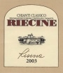 Riecine Chianti Classico Riserva 2003 Front Label