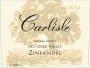 Carlisle Dry Creek Valley Zinfandel 2012 Front Label